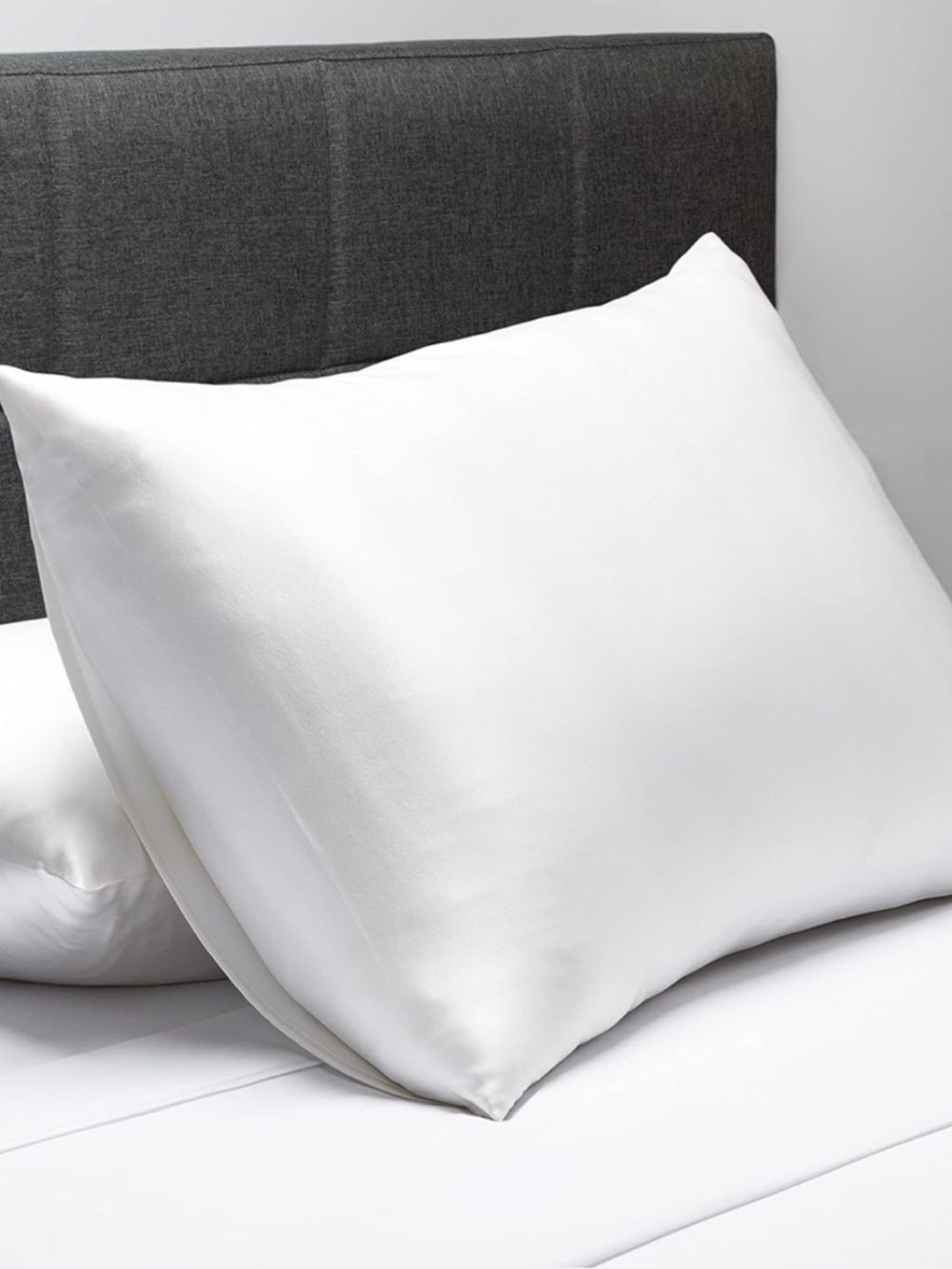 NEW Fishers Finery 25mm 100% Pure Mulberry Silk White Standard Pillowcase